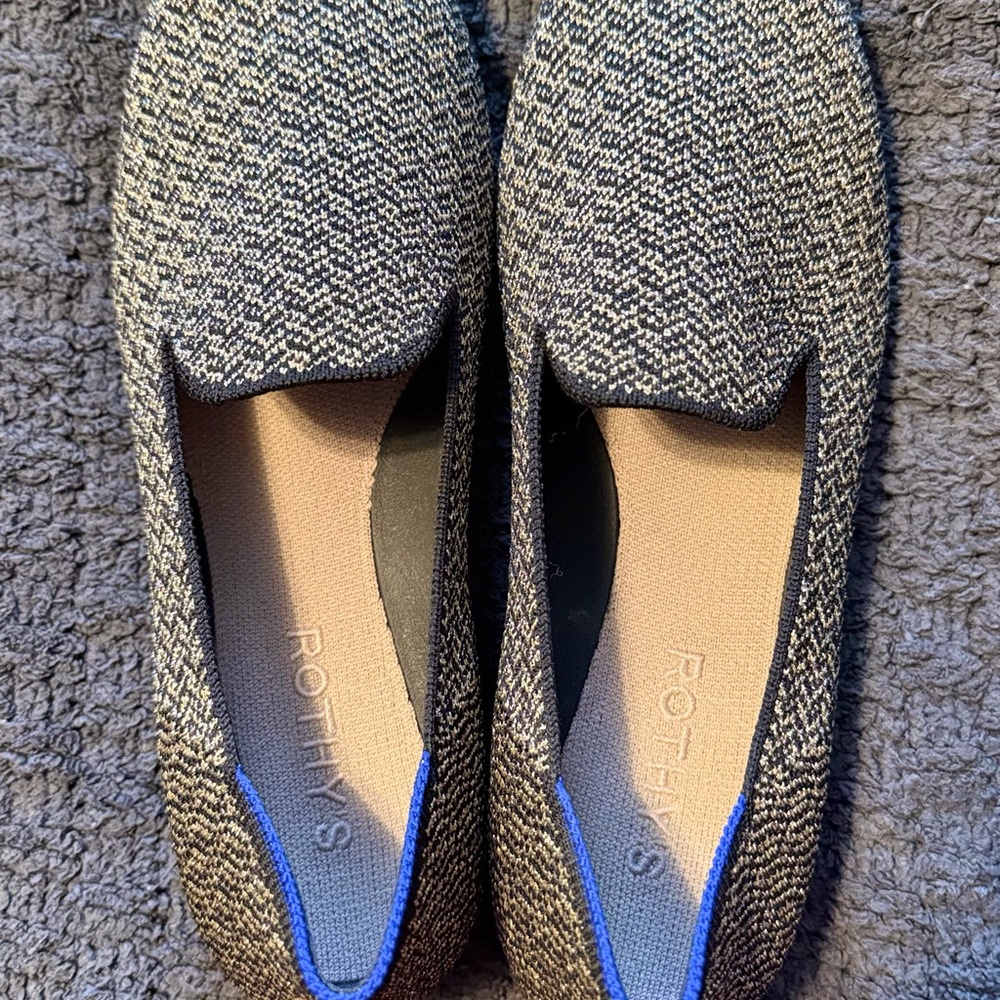 Rothy's Women's Black and Cream Patterned Flats